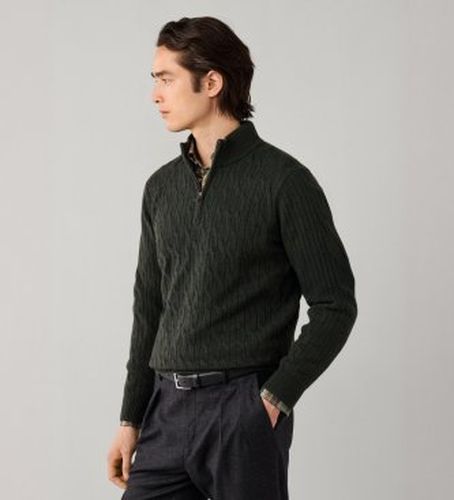 HM7000251 Pull en laine d'agneau à col zippé avec motif torsadé, (S), Casuel - Hackett London - Modalova