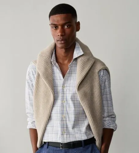 HM3010876 Chemise Three Col Tattersall (M), Blanc, Casuel, Coton, Classique, Manche longue - Hackett London - Modalova