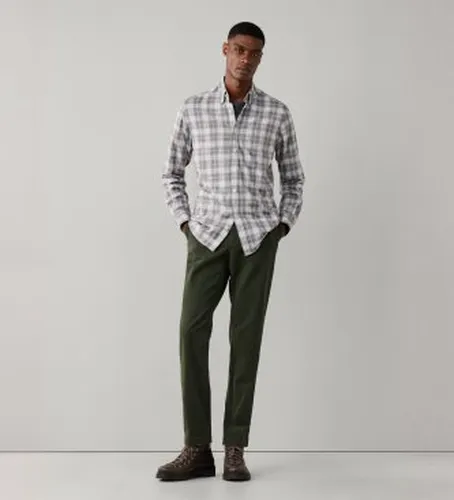 HM3010867 Chemise en flanelle à carreaux coupe ajustée (S), Casuel, Coton, Classique, Manche longue - Hackett London - Modalova