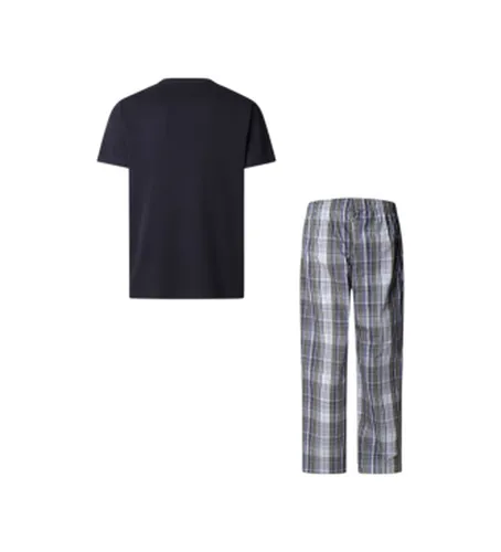 HMU200032 Pyjama Check (L), Homewear, Coton, Manche courte, Marine - Hackett London - Modalova