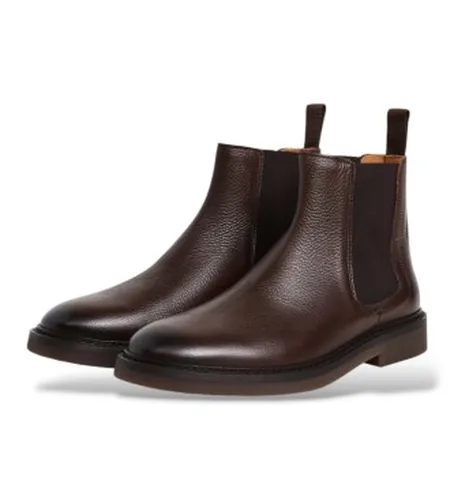 HMS200159 Bottines en cuir Elsted Chelsea Grain (40), Plat, Aucun, Casuel, Classique - Hackett London - Modalova