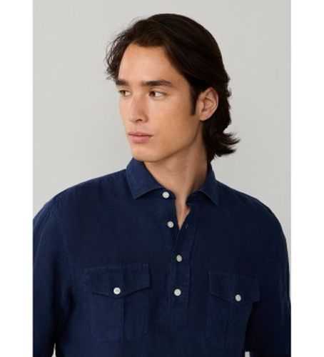 HM3010639 Chemise à demi-patte en lin, coupe classique (L), Casuel, Manche longue - Hackett London - Modalova