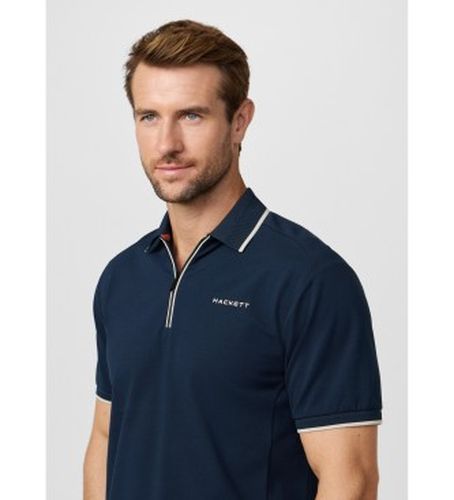 HM5600112 Polo city zip fit classic (L), Casuel, Coton, Manche courte, Marine - Hackett London - Modalova