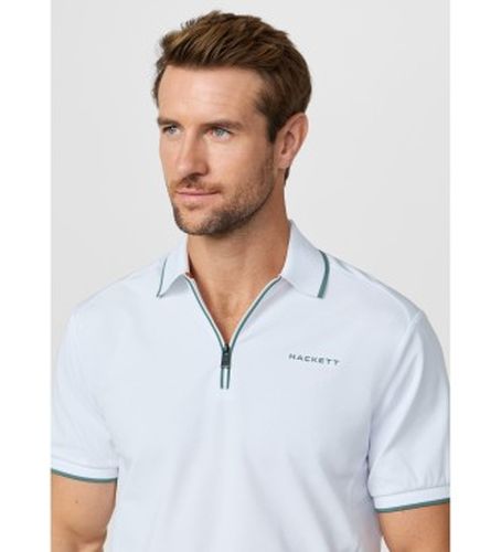 HM5600112 Polo city zip fit classic (L), Blanc, Casuel, Coton, Manche courte - Hackett London - Modalova