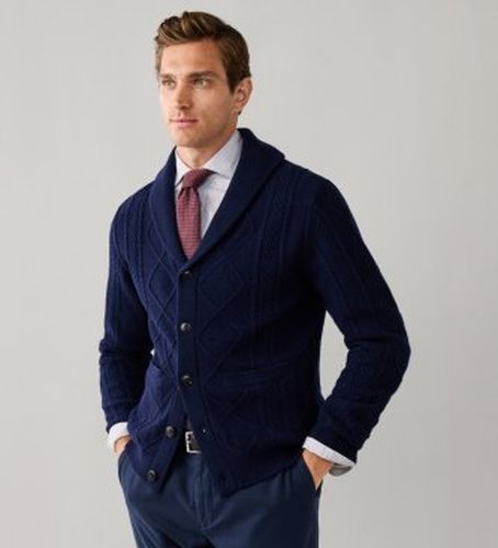 HM7000274 Cardigan châle Jersey (L), Casuel, Laine, Classique - Hackett London - Modalova