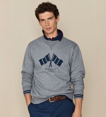 HM5800136 Sweat Lrc Flag Crew (XS), Casuel, Coton, Manche longue - Hackett London - Modalova