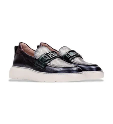 CHI243655 Mocassins en cuir Midnight (40), 3 à 5 cm, Aucun, Casuel, Marine - Hispanitas - Modalova