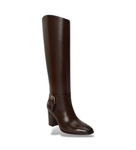 P12879002 Botte haute Raelynn en cuir verni marron (36), 5 à 8 cm, Fermeture éclair, Classique - Lauren Ralph Lauren - Modalova