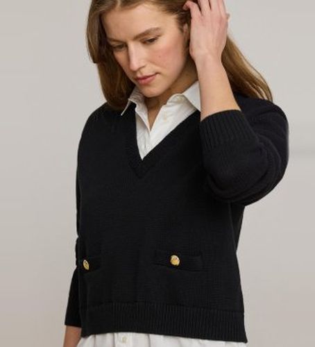 B24254001 Pull en coton avec bordure à boutons (XS), Casuel - Lauren Ralph Lauren - Modalova