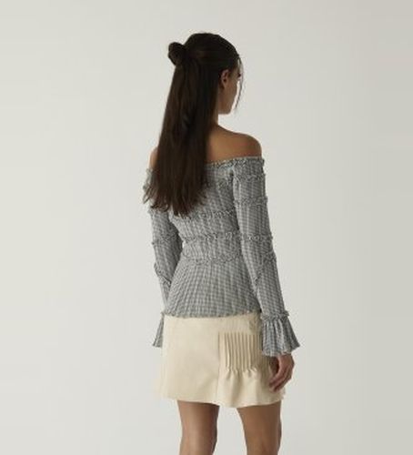 M2301F01 Blouse Petra à carreaux texturée (L), Casuel, Polyester, Manche longue - LAAGAM - Modalova