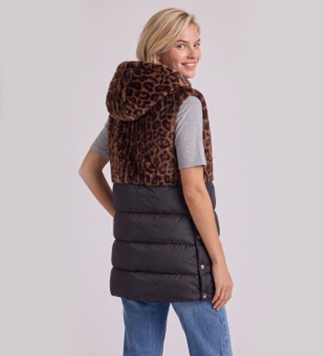 F6052-T0300 Gilet Animalier marron (UNICA), Noir, Casuel, Imprimé animal, Polyester - Liu Jo - Modalova
