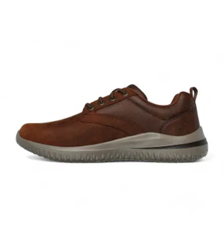 Chaussures en cuir Delson 3.0 Glavine marron (44), Plat, Lacets, Casuel - Skechers - Modalova