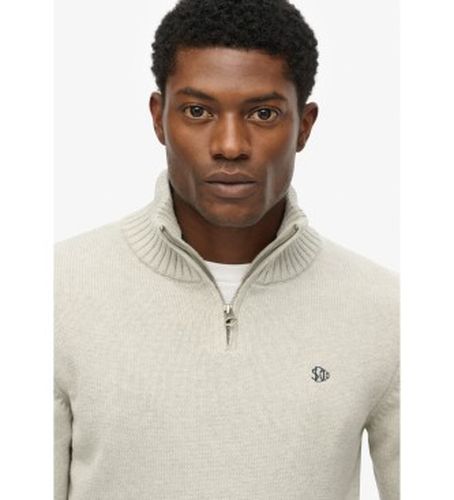 M6110706A Pull col mao avec fermeture éclair (S), Beige, Casuel, Coton, Manche longue - Superdry - Modalova