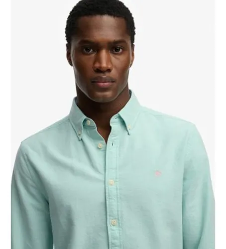 M4011100A Chemise Preppy Oxford turquoise (L), Casuel, Coton, Manche longue - Superdry - Modalova