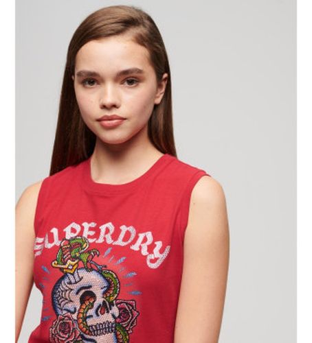 W6011781A T-shirt sans manches avec strass Tattoo (S), Casuel, Coton, Sans manches / bretelles - Superdry - Modalova