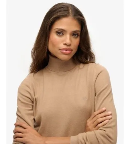 W6110645A Jersey Classique avec col roulé marron (XS), Casuel, Synthétique, Polyester, Manche longue - Superdry - Modalova