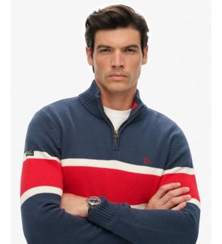 M6110709A Pull mi-zippé rayé (M), Casuel, Coton - Superdry - Modalova