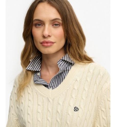 W6110742A Pull oversize à motifs torsadés, cassé (L), Casuel, Coton - Superdry - Modalova