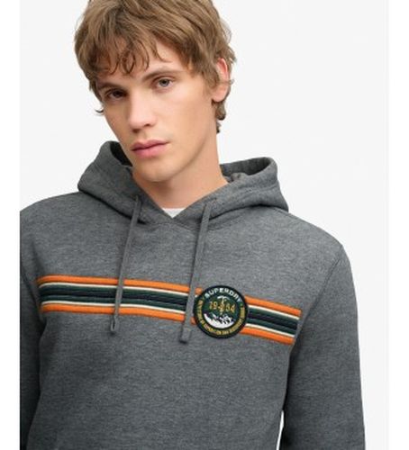 M2014625A Sweat à capuche Outdoors Stripe Logo gris (M), Casuel, Coton, Manche longue - Superdry - Modalova
