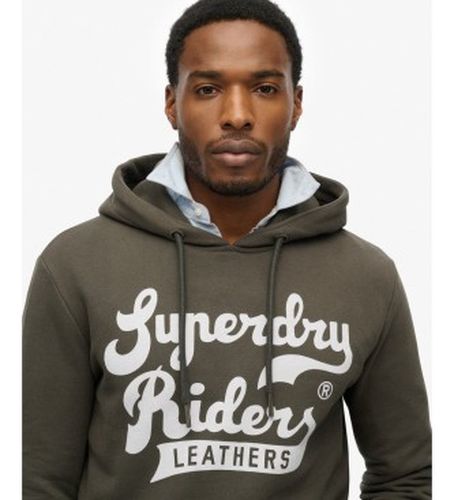 M2014354A Sweat à capuche Leathers militaire (S), Noir, Casuel, Coton - Superdry - Modalova
