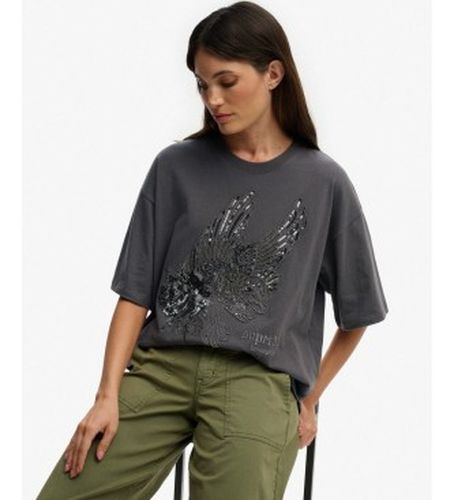 W1011764A Tattoo Embellish T-shirt oversize (S), Casuel, Coton, Manche courte - Superdry - Modalova