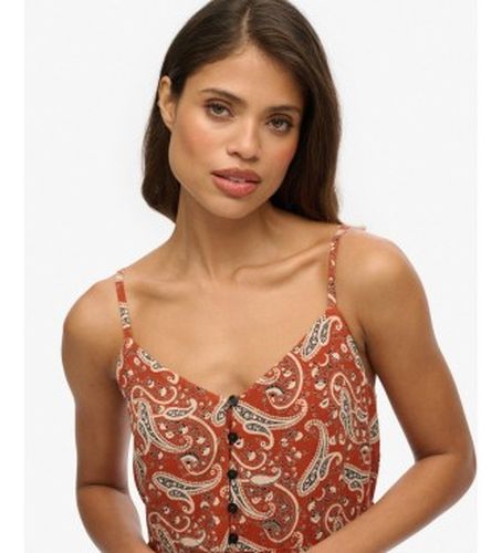 W8012030A Robe marron à demi-volants (XL), Casuel, Viscose, Sans manches / bretelles - Superdry - Modalova