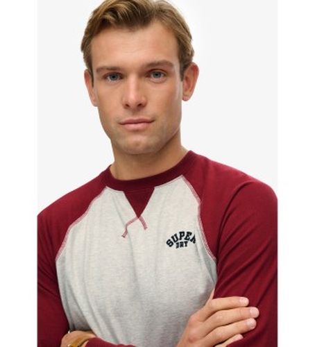 M6010915A Vintage Athletic Baseball Top (L), Rouge, Casuel, Coton, Manche longue - Superdry - Modalova