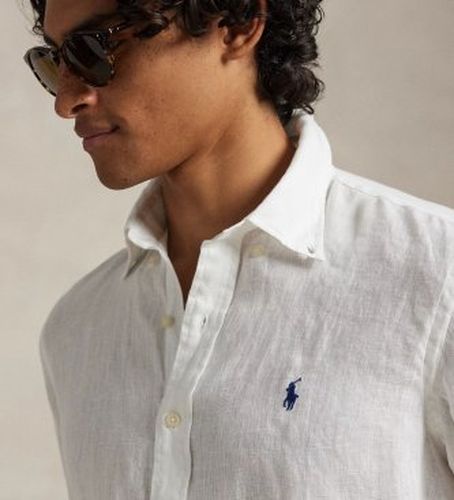 Custom Fit Linen Shirt (L), Blanc, Casuel, Manche longue - Polo Ralph Lauren - Modalova