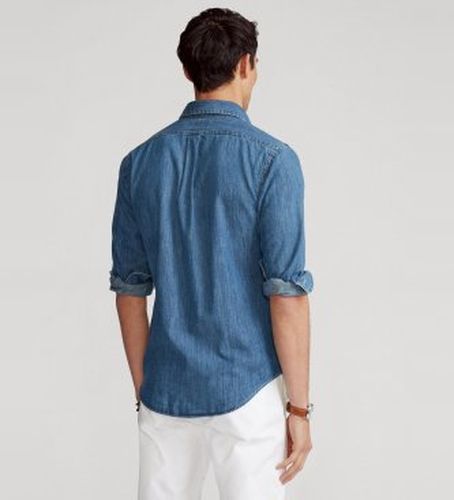 Chemise en denim Custom Fit (XXL), Casuel, Coton, Manche longue, Marine - Polo Ralph Lauren - Modalova
