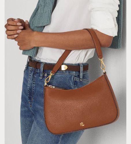 Sac moyen en cuir Danni avec dessin croisé (OSFA), Casuel - Lauren Ralph Lauren - Modalova