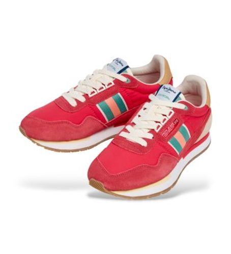 PLS400020 Aiden Tape Leather Sneakers (37), Cuir, Rouge, Plat, Lacets, Casuel - Pepe Jeans - Modalova