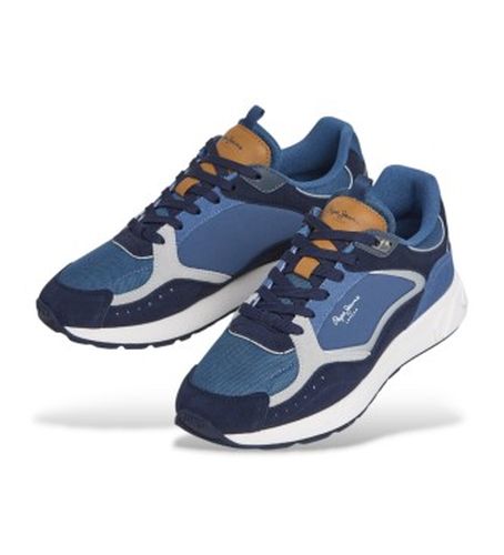 PMS600004 Marlon Road Leather Sneakers (45), Cuir, Plat, Lacets, Casuel, Marine - Pepe Jeans - Modalova