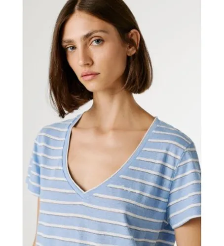 PL5000121 T-shirt à rayures Megan (M), Casuel, Coton, Lin, Manche courte - Pepe Jeans - Modalova