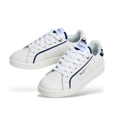 Pour garçon. PBS000009 Trainers Player Young (32), Blanc, Plat, Lacets, Casuel, mode enfantine - Pepe Jeans - Modalova