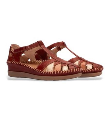 W8K-0705C1 Sandales en cuir rougeâtre Cadaques (37), Marron, Plat, 1 à 3 cm, Velcro, Casuel - Pikolinos - Modalova