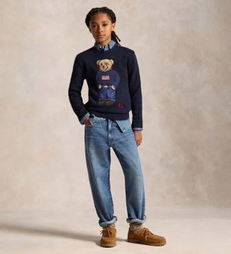 Pour garçon. 323668286002 Jersey de coton avec polo Bear ((S) 6/7años= 136/138cm), Casuel, mode enfantine - Polo Ralph Lauren - Modalova