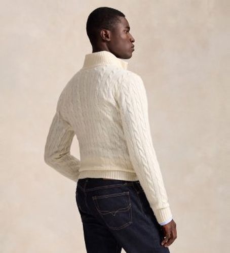 Pull en tricot crème en huit avec fermeture éclair (L), Casuel, Laine, Classique - Polo Ralph Lauren - Modalova