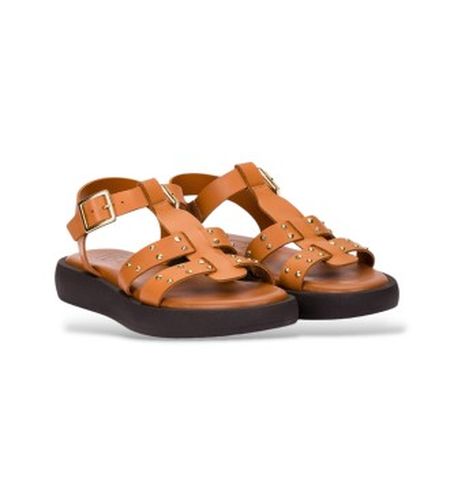 AB-1567 Sandales en cuir marron (40), Plat, Boucle, Casuel - Wonders - Modalova