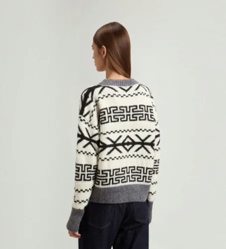 CFWWKN2066FRUF0573 Veste jacquard Fairisle (L), Casuel, Gris, Acrylique - Woolrich - Modalova