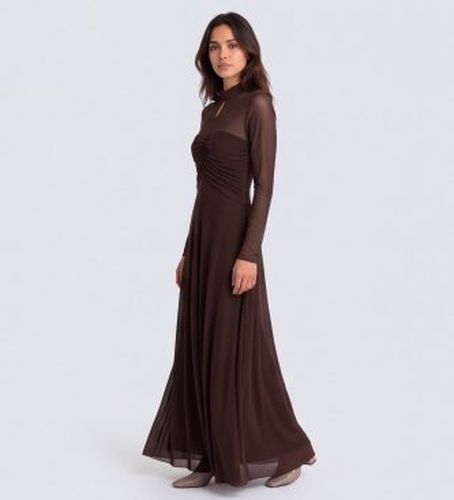 TF2030 Robe Drappeggio marron (40), Casuel, Polyester, Manche longue - Twinset - Modalova