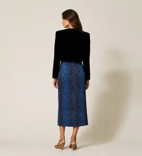 TT2590 Jupe midi en crêpe avec imprimé python (40), Casuel, Viscose - Twinset - Modalova