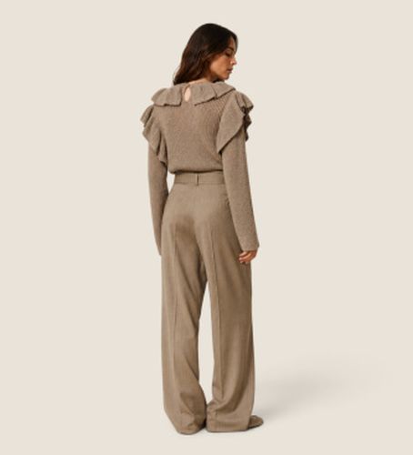 TT2220 Pantalon palazzo en satin marron (38), Beige, Casuel, Polyester - Twinset - Modalova