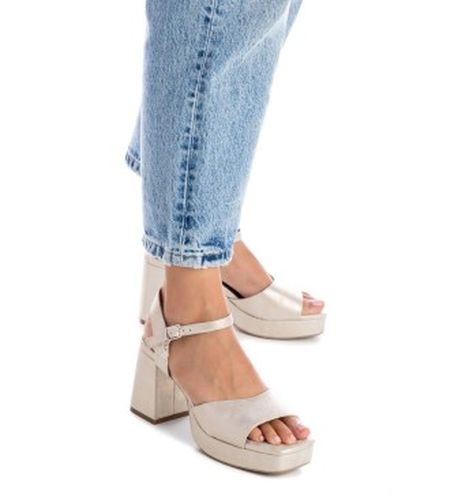 ORO Sandales 141471 -Hauteur du talon 7cm (40), Doré, 5 à 8 cm, Boucle, Casuel, Fête - XTI - Modalova