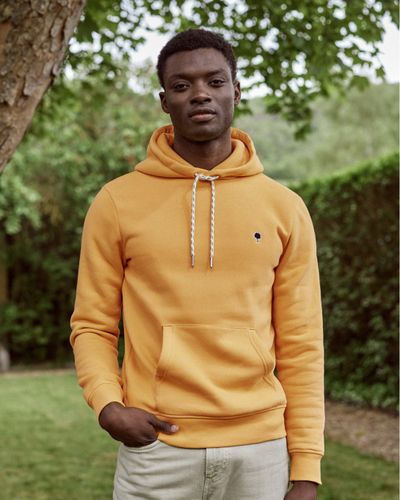 Sweat à capuche ocre coton - DIRAC - FAGUO - Modalova