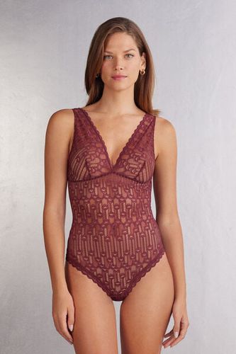 Elegant Silhouette Lace Bodysuit Woman Burgundy Size S - Intimissimi - Modalova