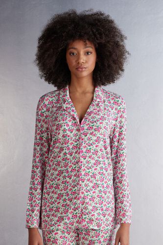 Life is a Flower Long Sleeve Button Up Modal Top Woman Floral Size L - Intimissimi - Modalova