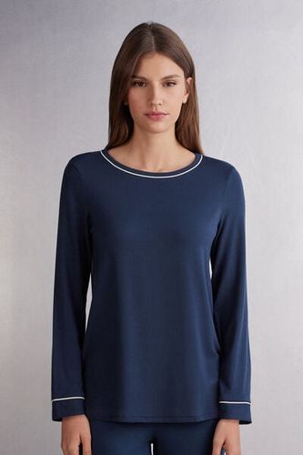 Long Sleeve Modal Top Woman Blue Size L - Intimissimi - Modalova