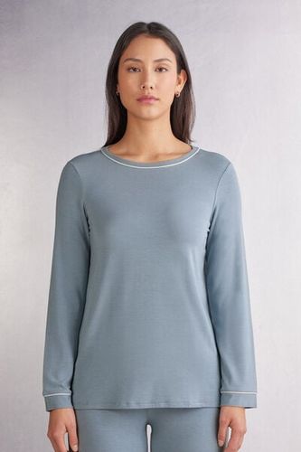 Long Sleeve Modal Top Woman Blue Size L - Intimissimi - Modalova