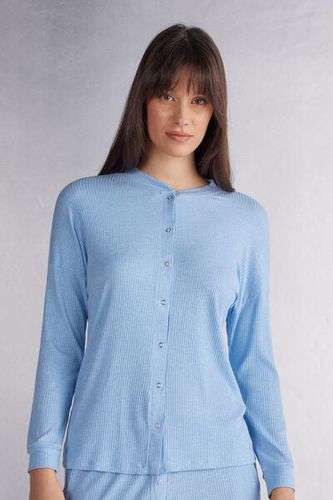 Chic Comfort Long Sleeve Modal Button-Up Top Woman Light Blue Size L - Intimissimi - Modalova