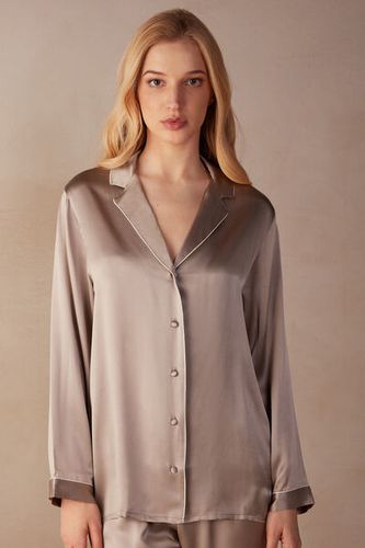 Mannish-Cut Jacket in Silk Satin Woman Natural Size S - Intimissimi - Modalova